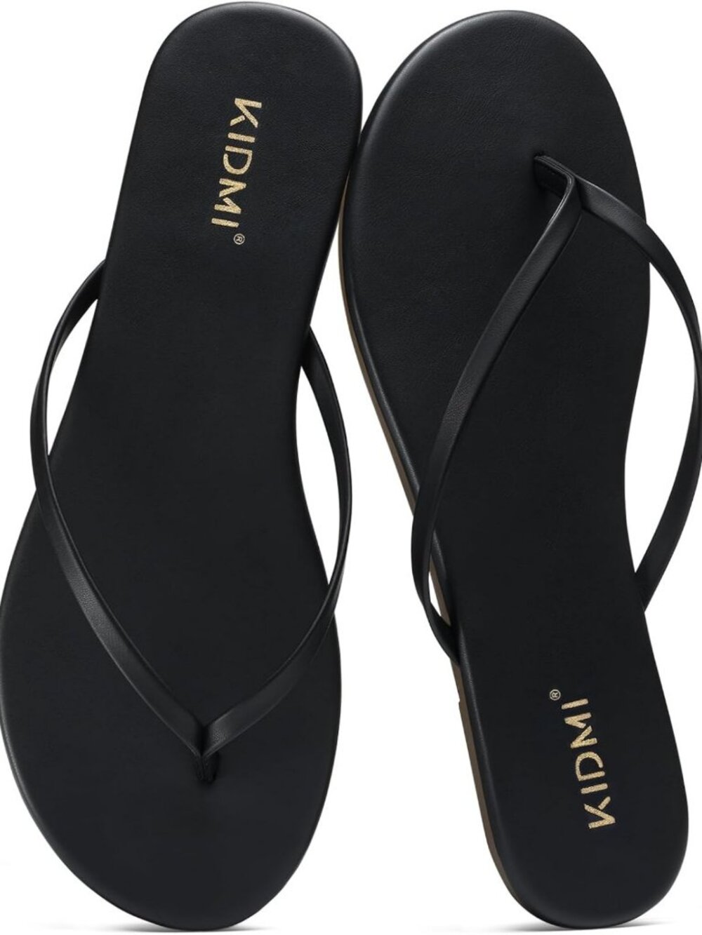 Comfortable Women's Thong Flip Flops - Memory Foam, Vegan Leather Sandals
